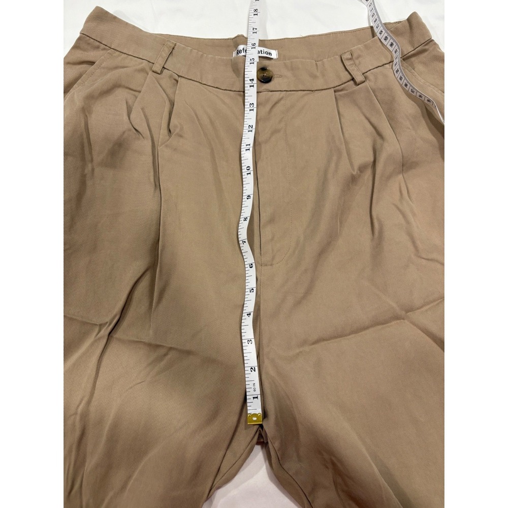 Reformation High-Waist Wide-Leg Trousers in Taupe - Picture 10 of 11